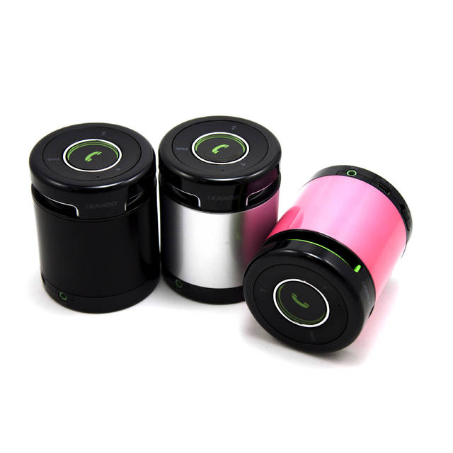 iKANOO BT012 Wireless Bluetooth/Wired 3.5mm Portable Speaker w/ Microphone & Volume Control (Pink) | BT012-PINK