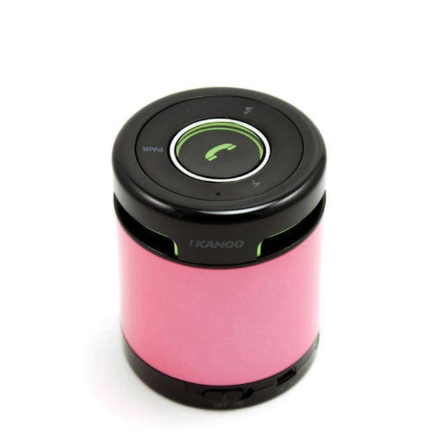 iKANOO BT012 Wireless Bluetooth/Wired 3.5mm Portable Speaker w/ Microphone & Volume Control (Pink) | BT012-PINK