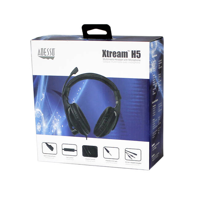 Adesso XTREAM H5 Multimedia Headset with Microphone | XTREAM H5