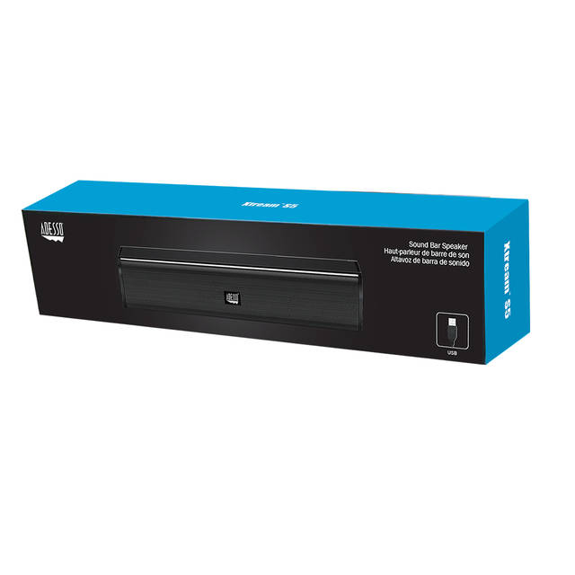 Adesso XTREAM S5 5W x 2 USB-Powered Sound Bar Speaker | XTREAM S5