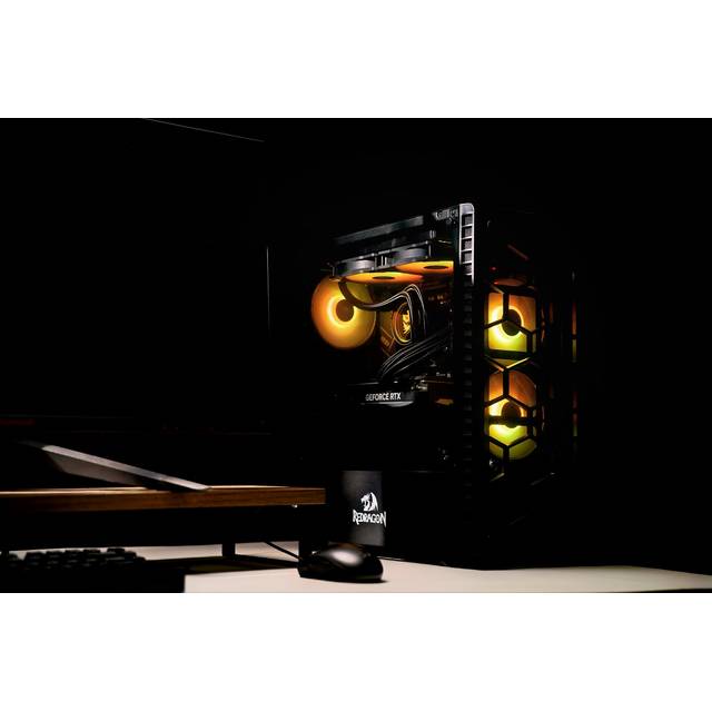 Redragon - Gaming System - Blaze Series - Intel Core i7 13700K 3.4 GHz, NVIDIA RTX 4070 SUPER, 500GB NVME SSD, 32GB DDR5 RAM, 850W Gold PSU, 240mm AIO, Windows 11 Pro 64-bit, Redragon RGB Gaming Keyboard and Mouse included | REDRAGON BLAZE SERIES